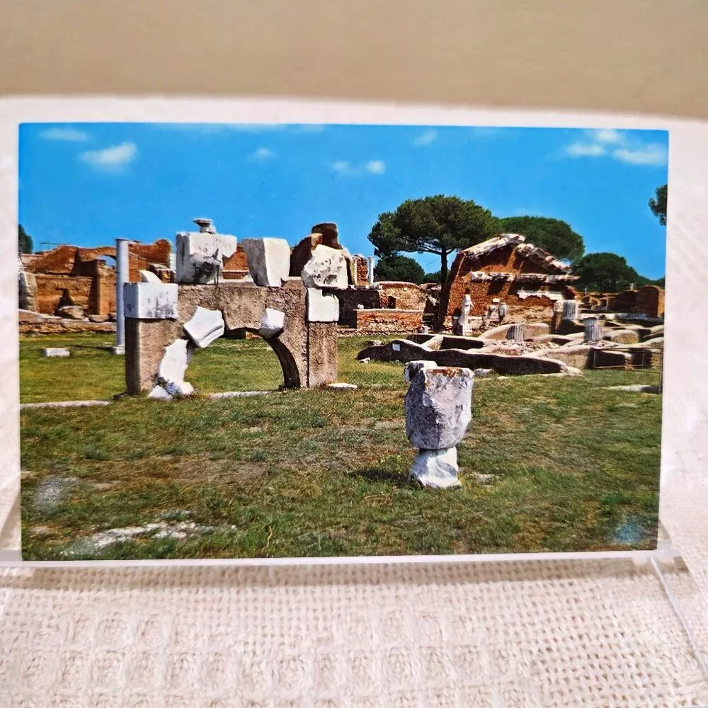 Vintage 1960's Ostia Antica Scavi Remains Basilica Italy Italian Postcard Unp